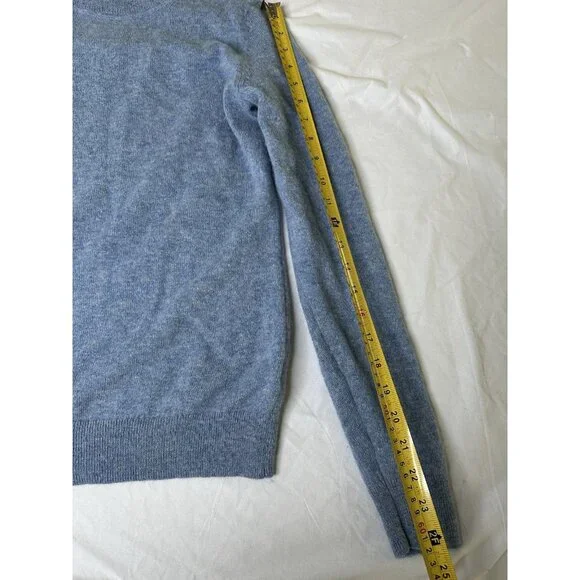 TAHARI Women’s 2-ply Cashmere Sweater Crew Neck Blue L - Picture 7 of 8